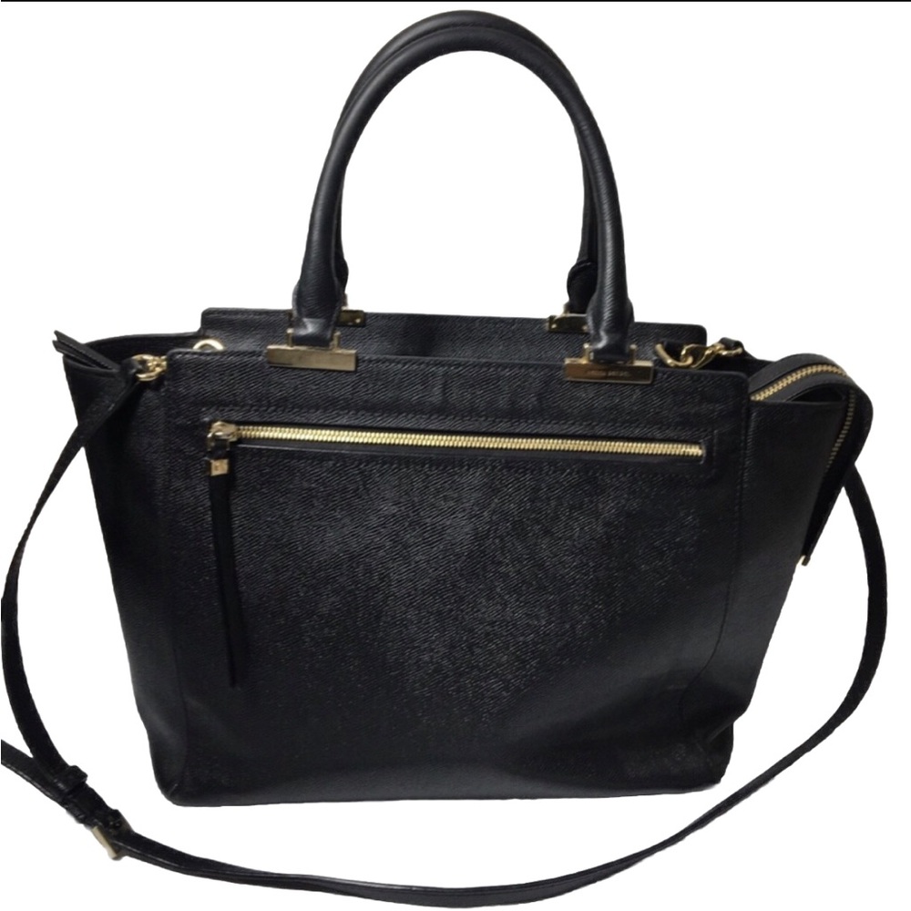 Henri Bendel Black Gotham Saffiano Tote.